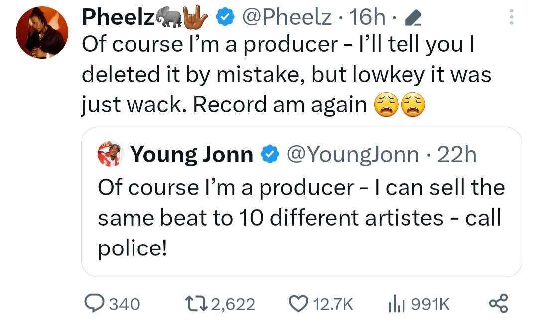 Music Producer Pheelz Faces Backlash After Seemingly Admitting To Deleting Temmie Ovwasa’s Songs After Dismissing Her Claims